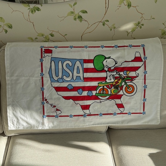 Vintage Peanuts See America First Pillowcase - World Trade Center - Made in USA - Picture 13 of 13